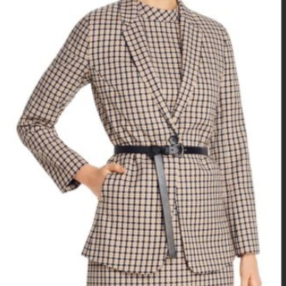 Elie Tahari Bree Belted Check Blazer 4 - Picture 5 of 5